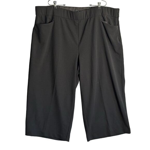 Torrid Sz 26 Cropped Wide Leg Pull On Black Trouser Slacks career professional‎ - Picture 1 of 9